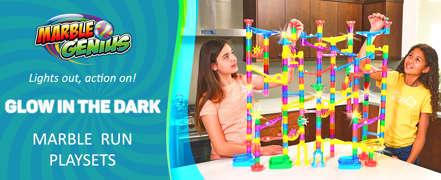 Glow in the dark marble run building sets