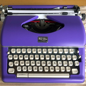 typewriter, purple,