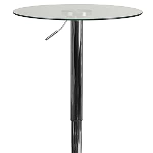 Round Adjustable Height Glass Table