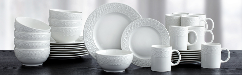 pfaltzgraff, slyvia, dinnerware, dinner plate, bowls, set of 4, set for 8,