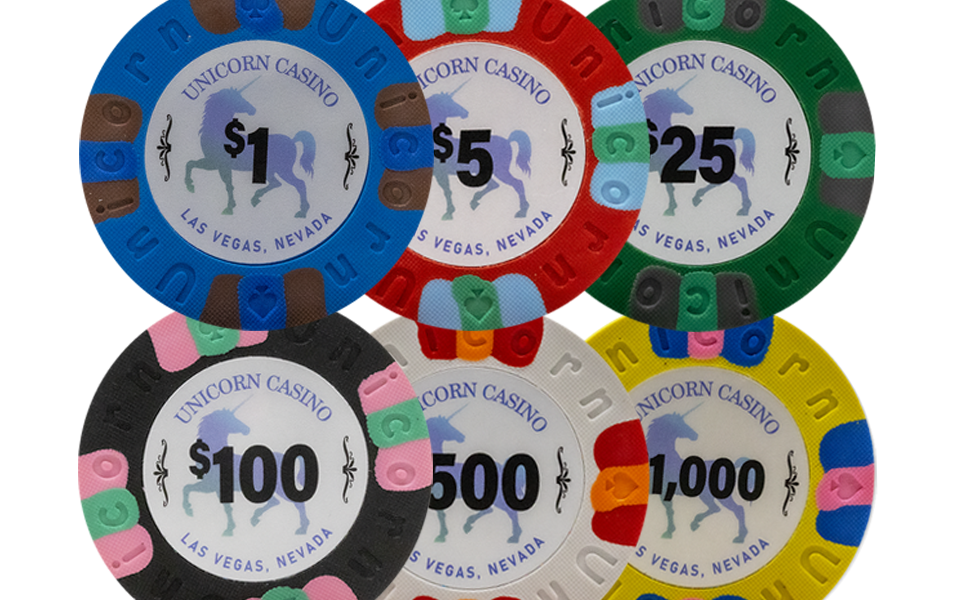 Texas Holdem poker chips, Clay poker chips, Casino poker chips, Unicorn poker chips