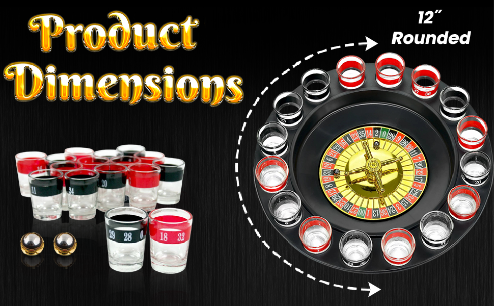 Drinking Game Glass Roulette - Drinking Game Set, Casino Style Drinking Game