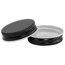 Two 38mm Black metal screw caps