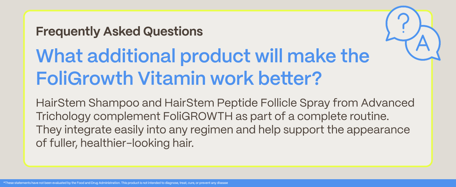 FoliGROWTH Hair Growth Supplement for Women &amp; Men for Thicker, Fuller Hair