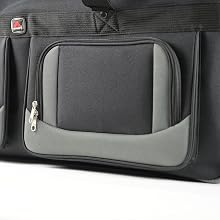 Gray color contrast front zipper pocket