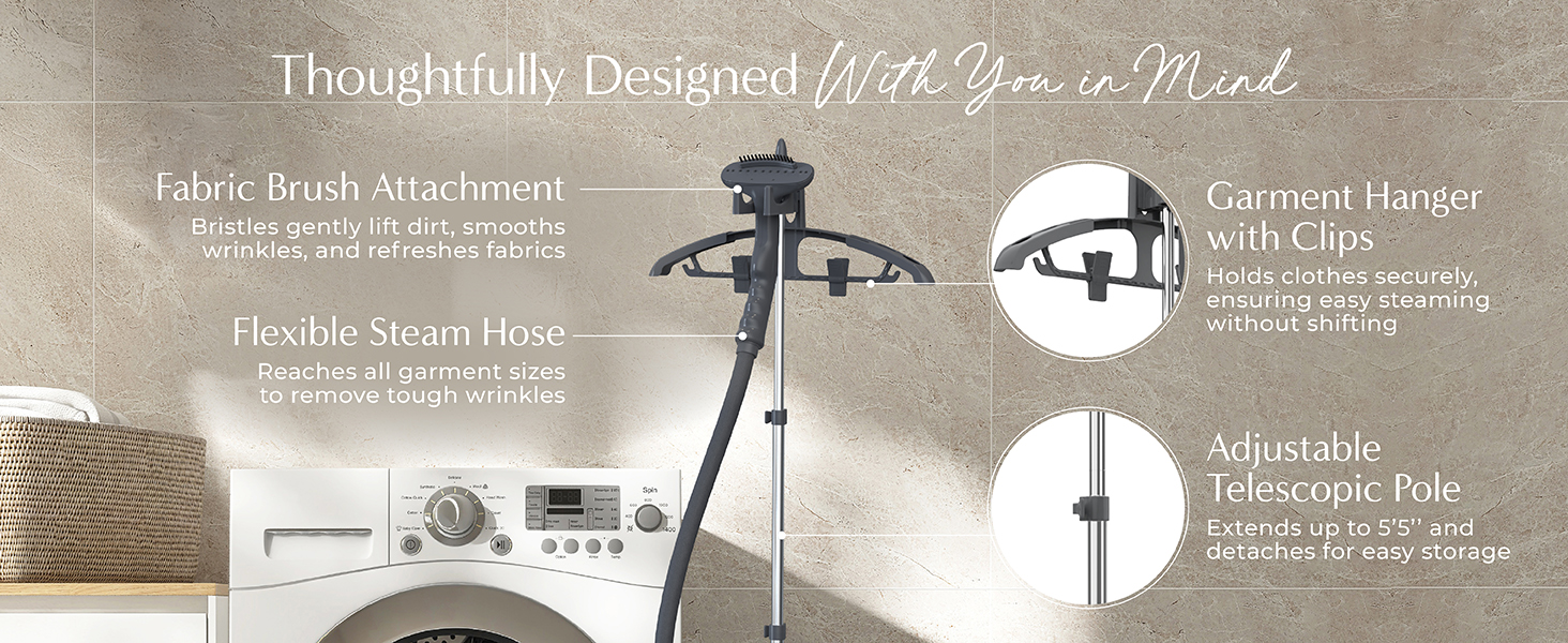 fabric steamer, pure enrichment, versatile fabric steamer, steamer for all garments and wrinkles