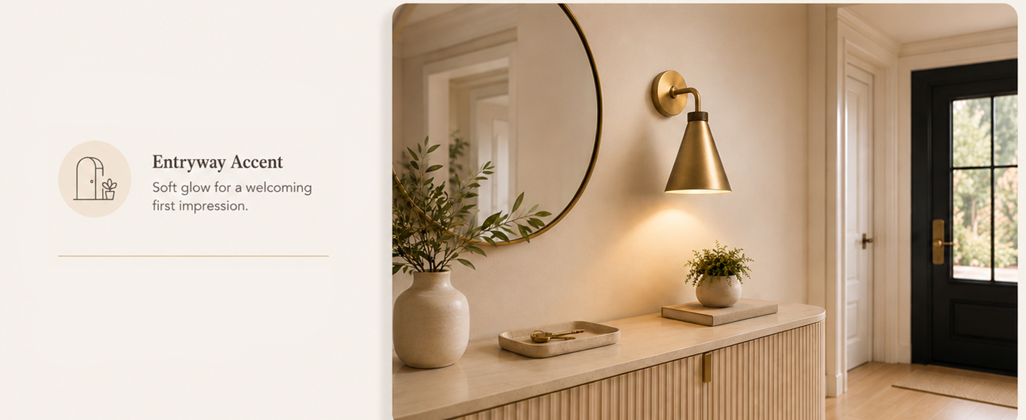 Brass wall sconce