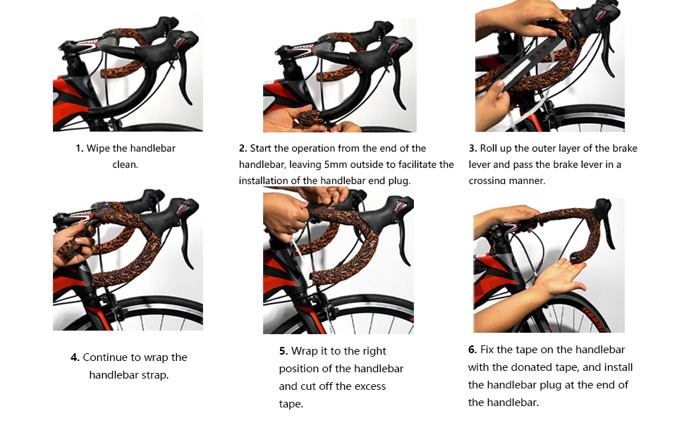 Bicycle handlebar strap installation instructions
