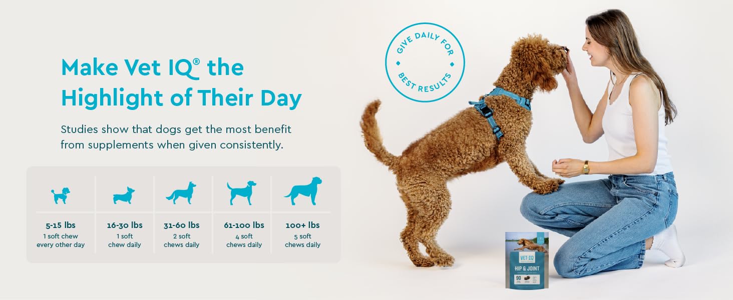Give daily for best results make vetiq the highlight of dogs day daily dosage instructions