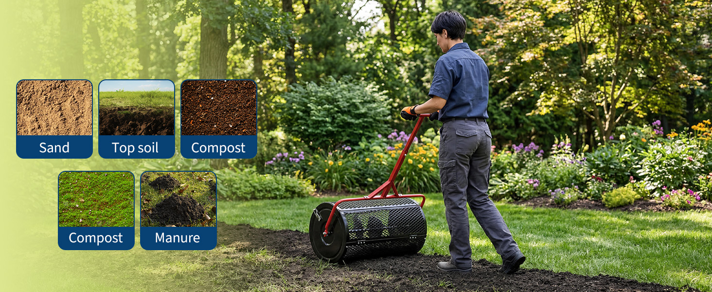 top dressing roller peat moss roller soil roller garden spreader