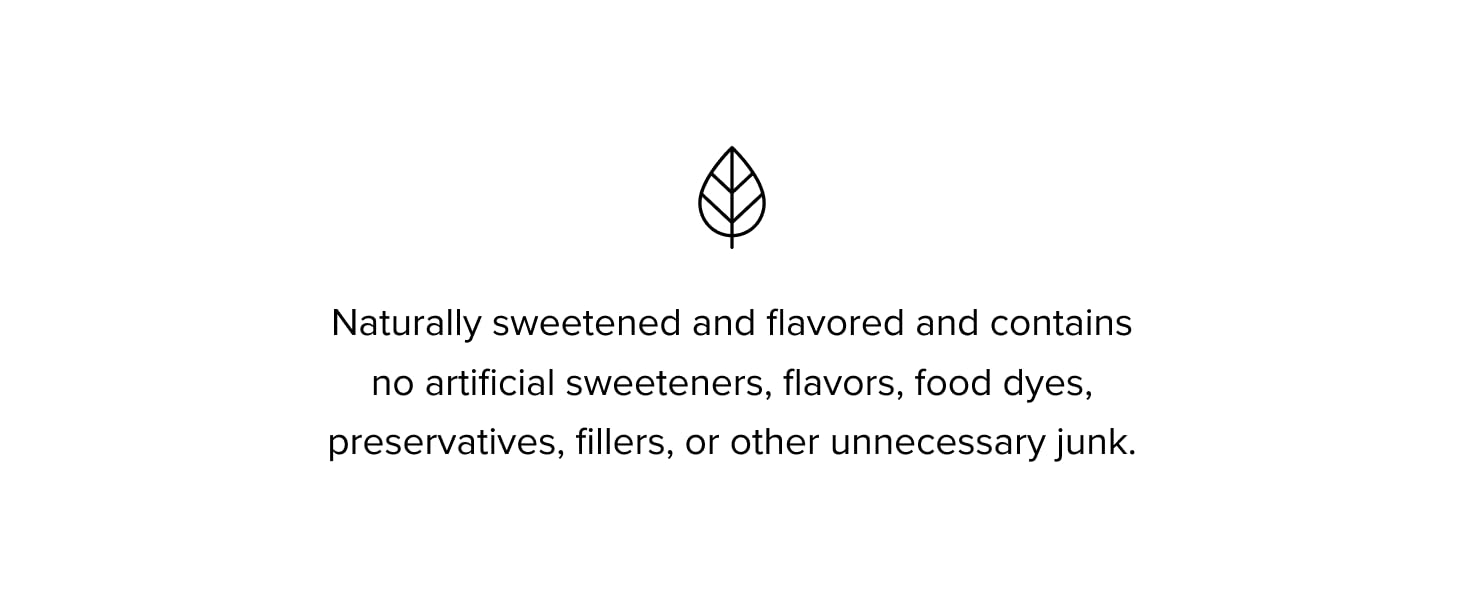 naturally sweetened and flavored
