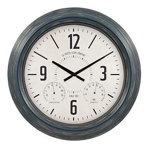 lacrosse, la crosse, 433-3838, outdoor clock, quartz, analog, temperature, humidity, wall clock, 18”