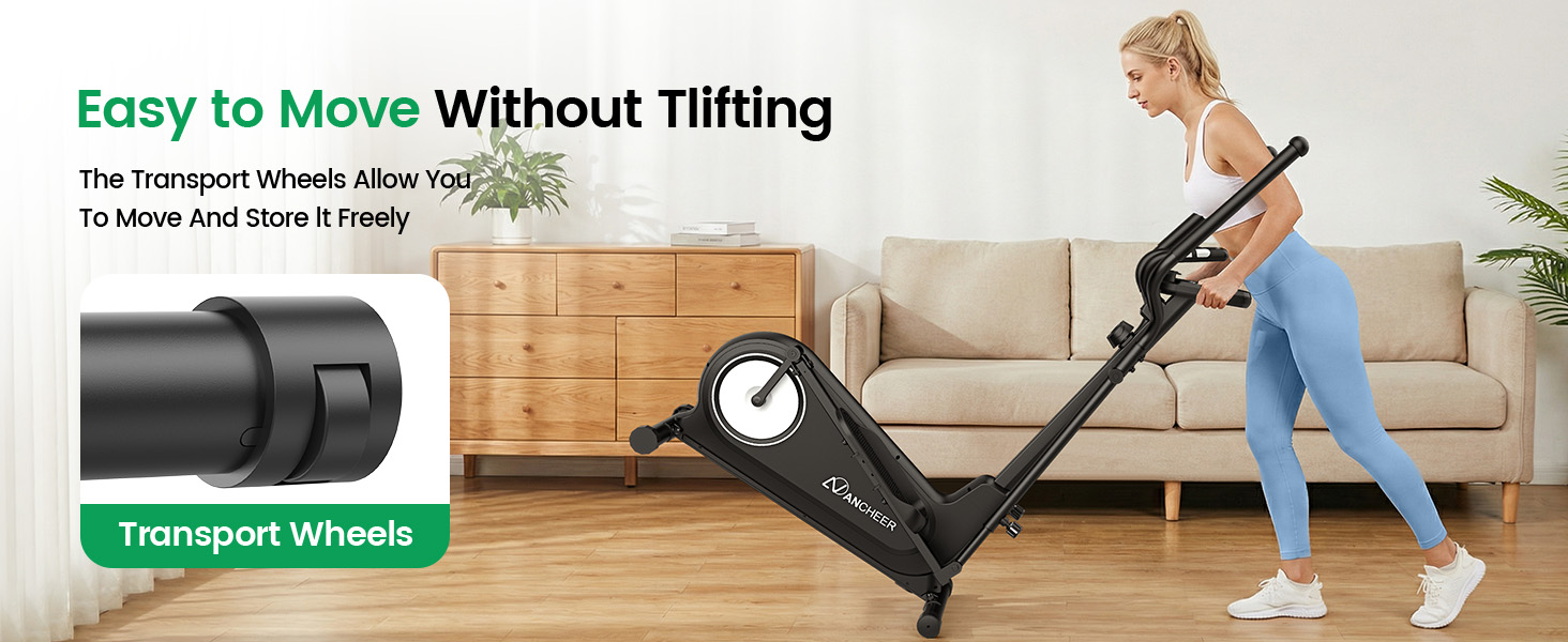 Elliptical exercise machine Easy to move without tlifting