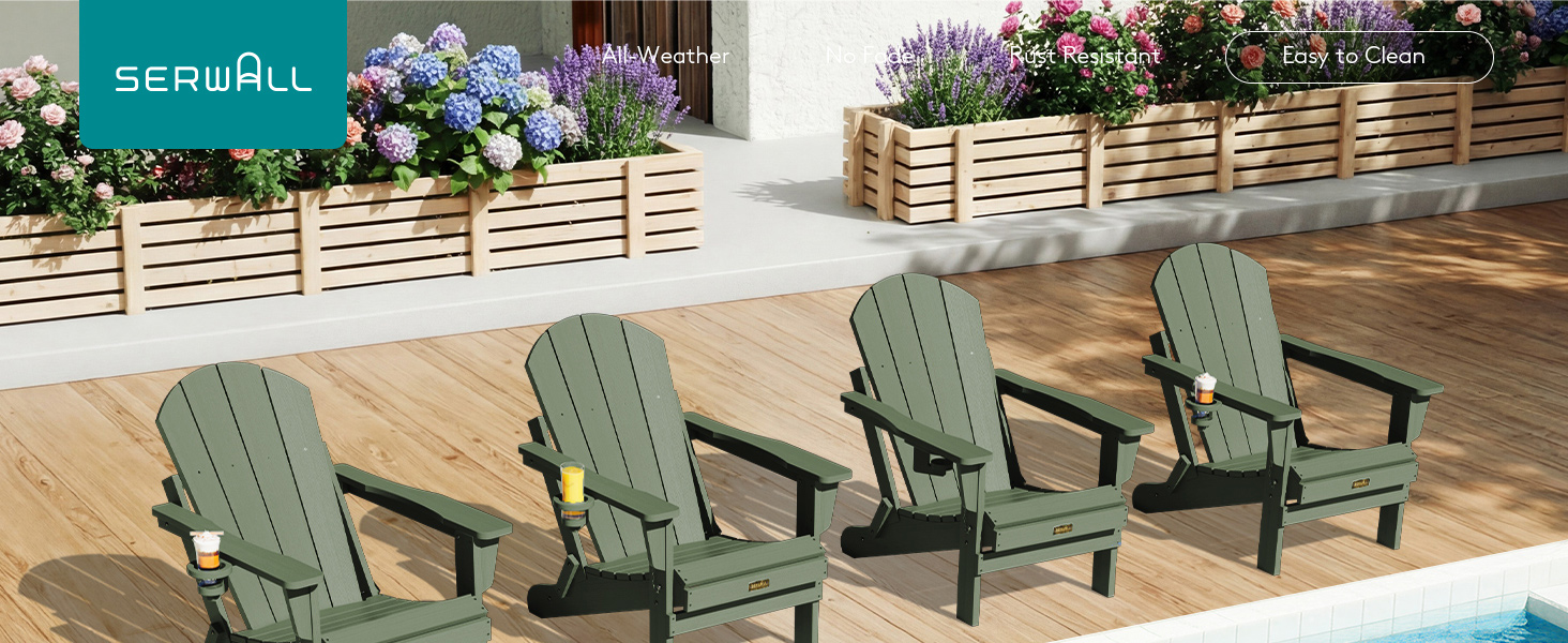 folding adirondack chair with cup holder