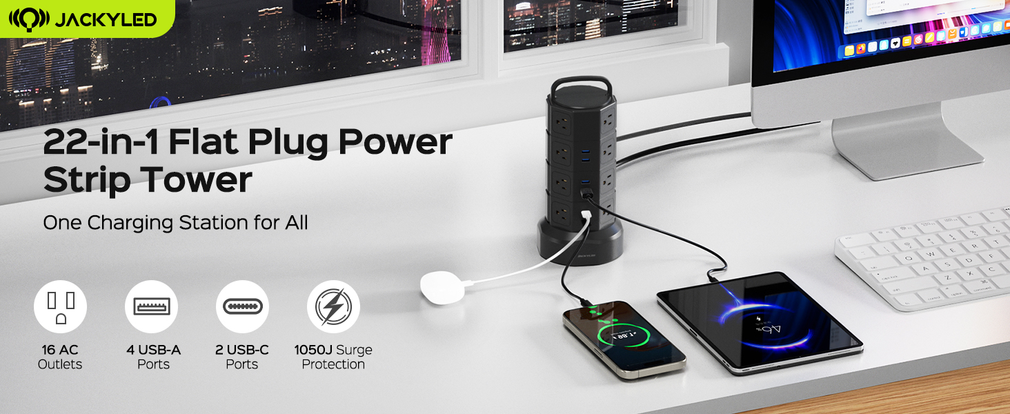 jackyled power strip tower