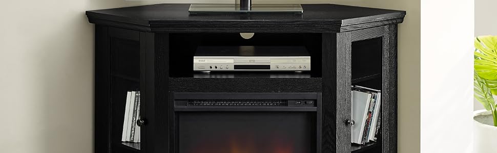 tv console media console black tv stand fireplace 55+ inch tv fake fireplace corner stand tv decor
