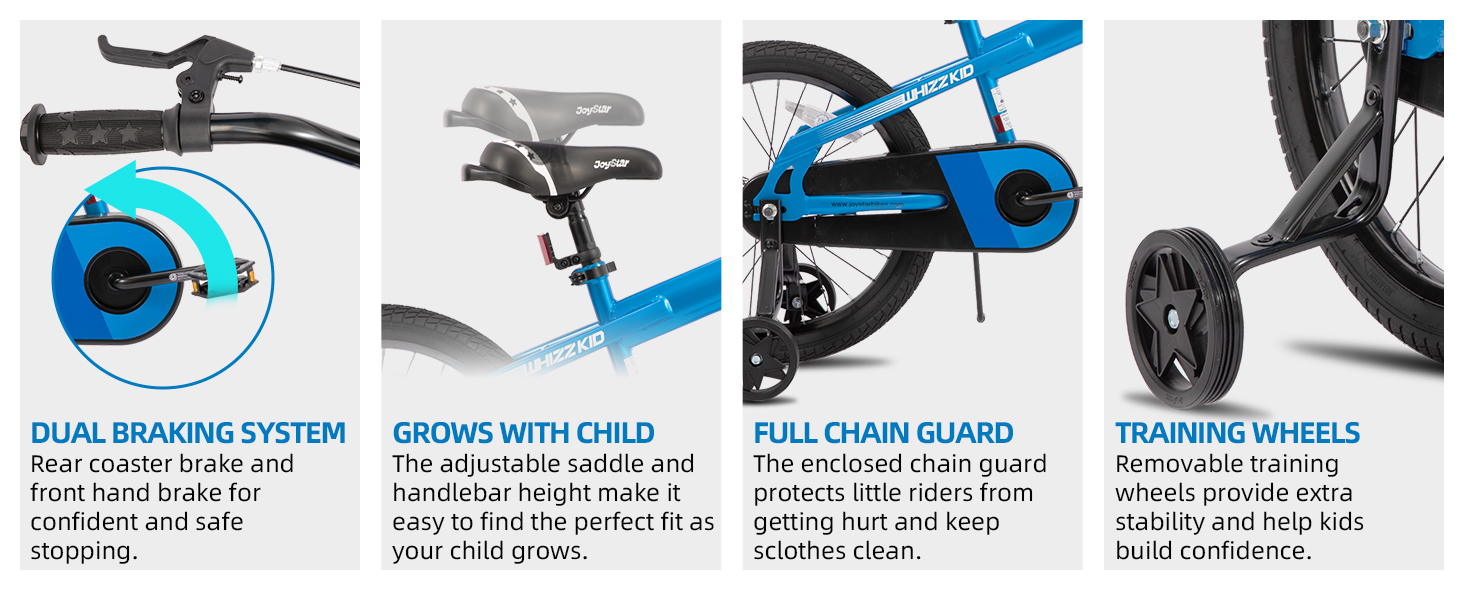 top features of whizz kids bike