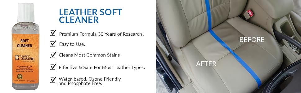 Leather soft cleaner cleans most common stains