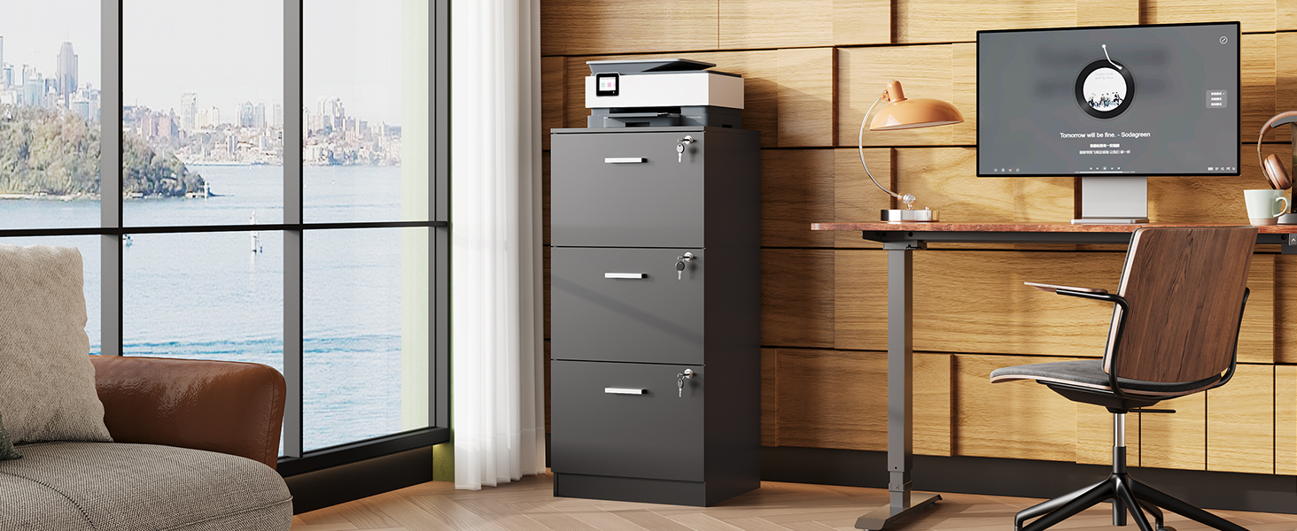 DEVAISE 3 Drawer Vertical Filing Cabinet