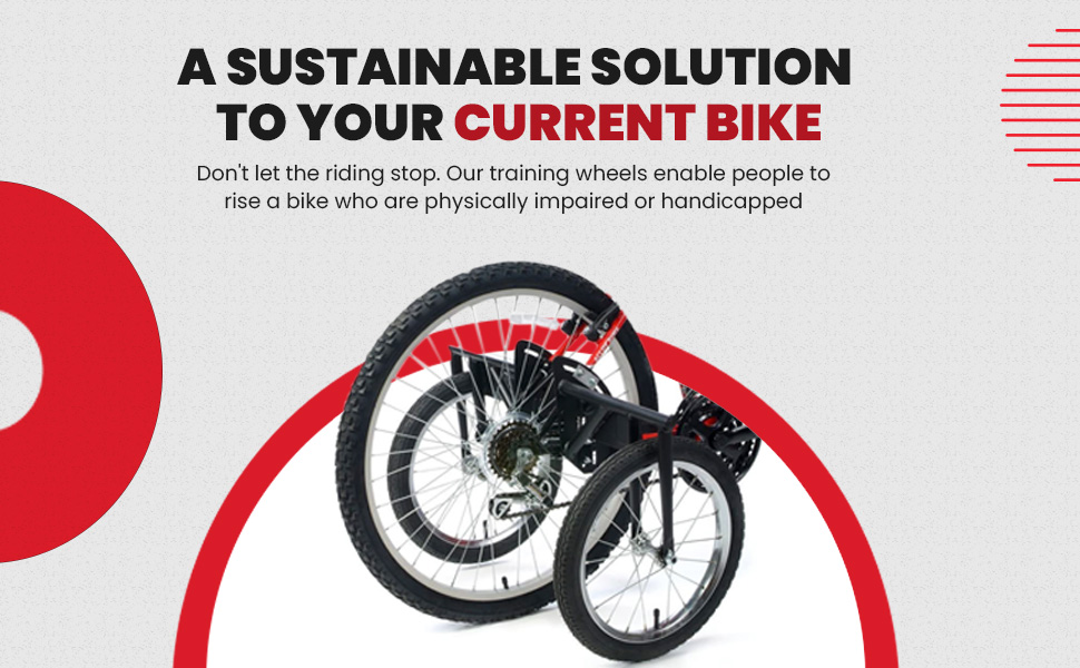 Adult training wheels trike tricycle bike bikes balance stabilizers trainers aid handicap fear fall