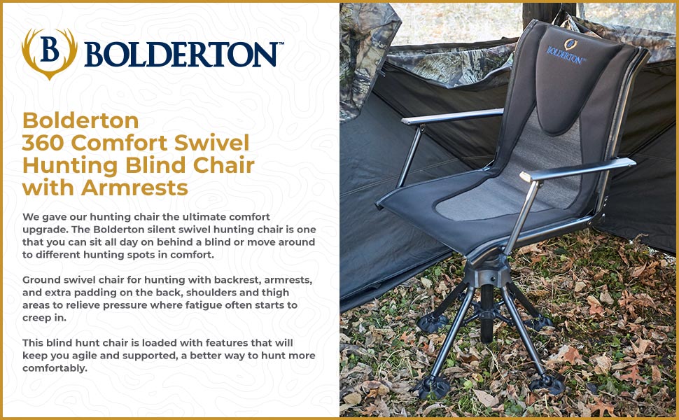 Bolderton 360 Comfort Swivel Hunting Blind Chair with Armrests