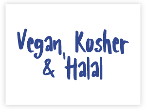 vegan, kosher, halal