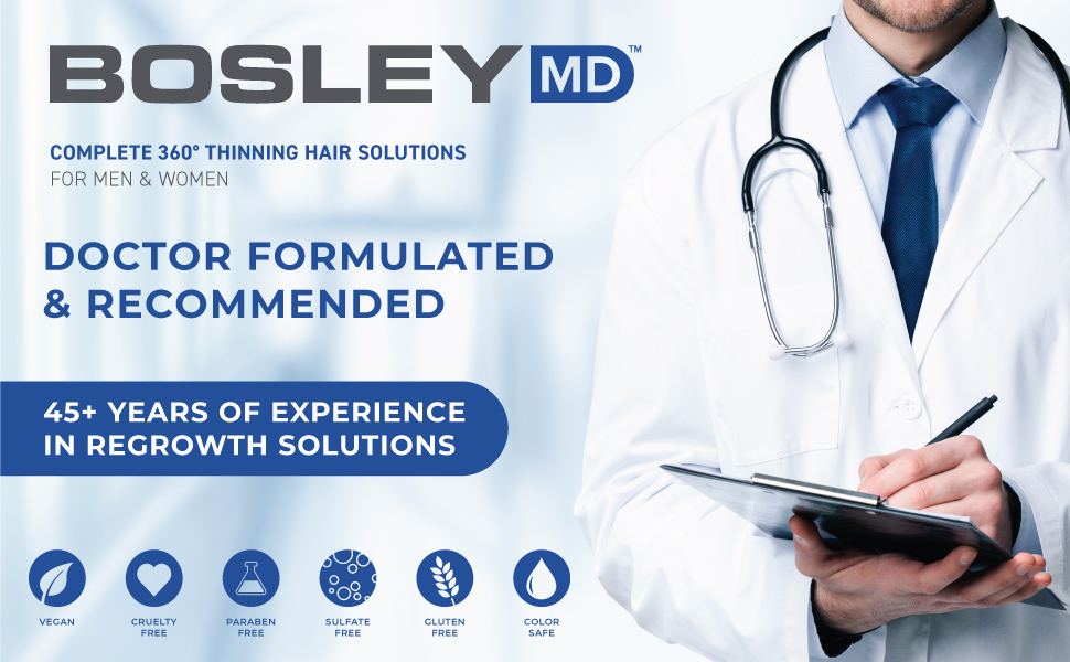 bosley complete thinning hair solutions for men and women doctor formulated and recommended