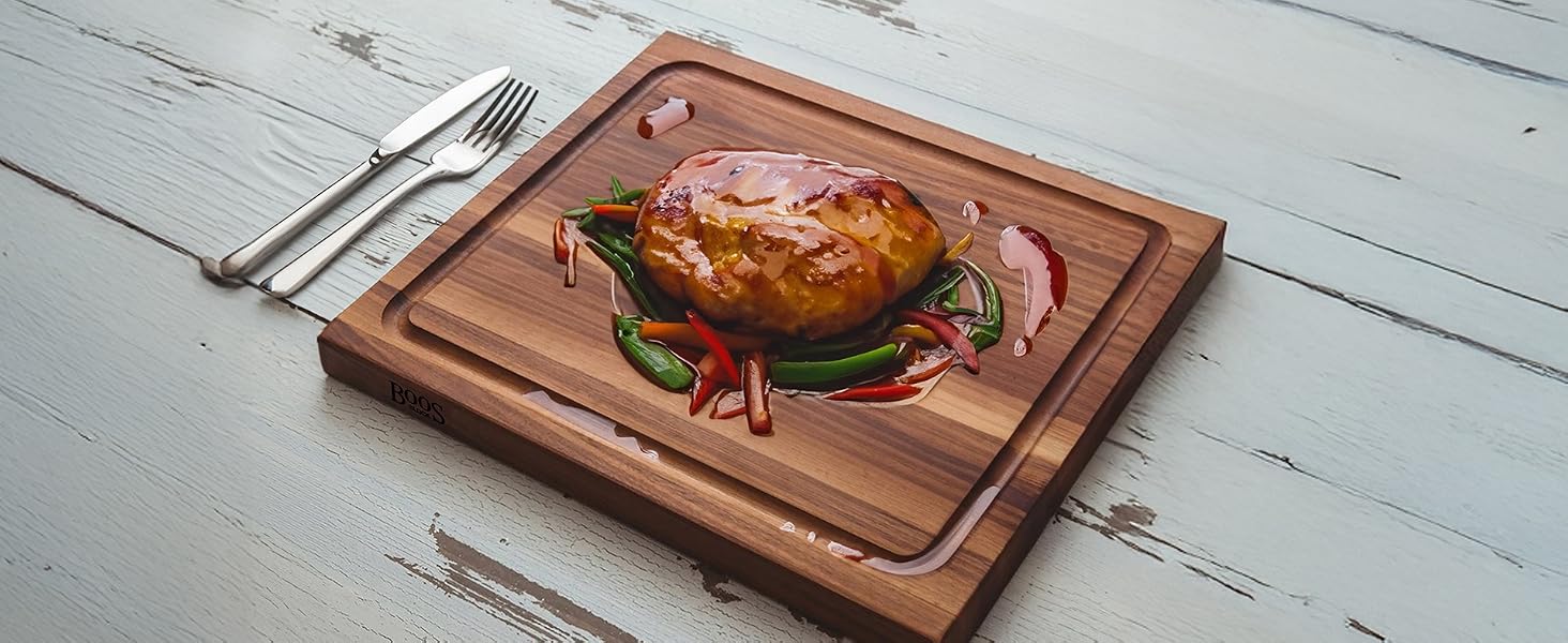 Stake on wood board.