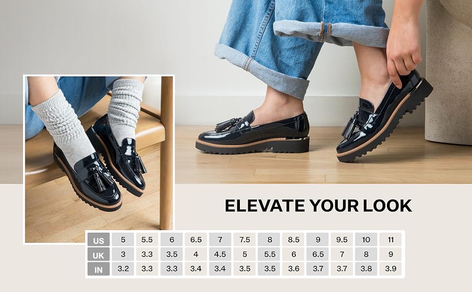 Carolynn Loafer Tailored Chunky Black Patent