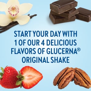 start your day with 1 of our 4 delicious flavors of glucerna original shake