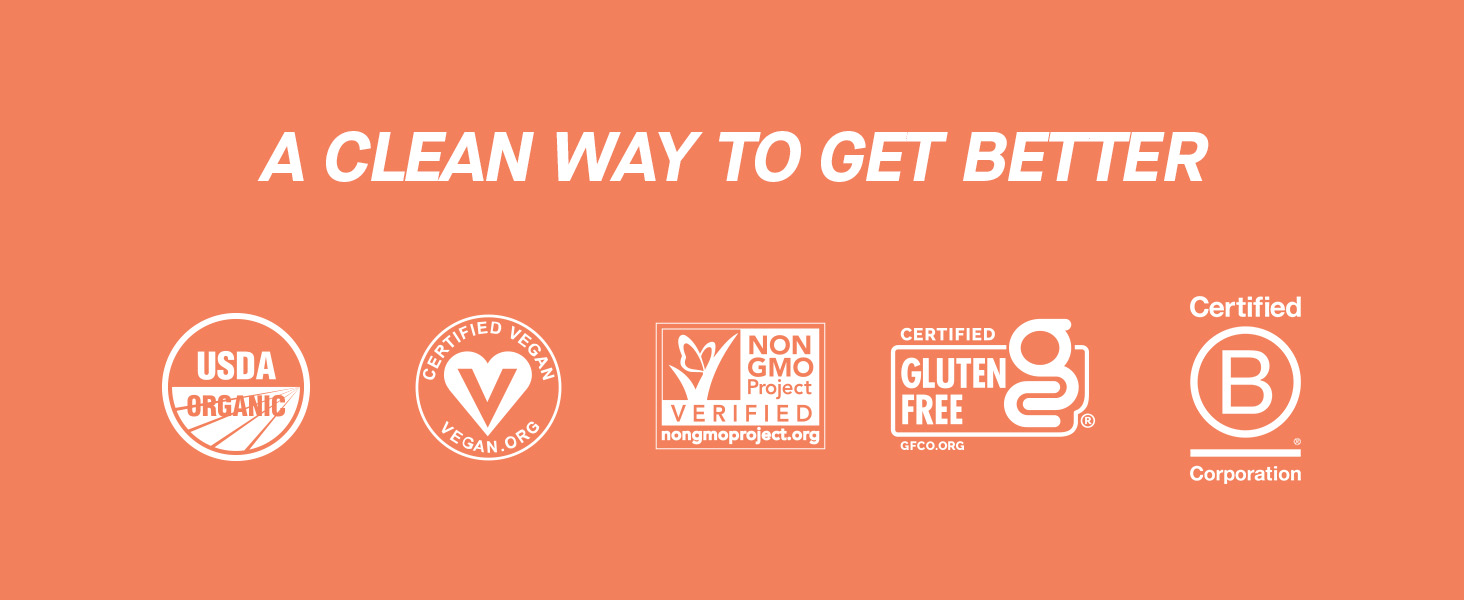 clean way to get better usda organic vegan org non gmo gluten free certified B Corp