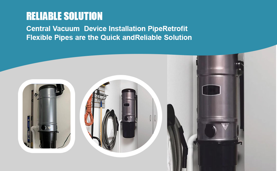 Central Vacuum Hose Fits 2-Inch Indoor Vacuum Tube, Compatible with OVO Flex Easy Retrofit