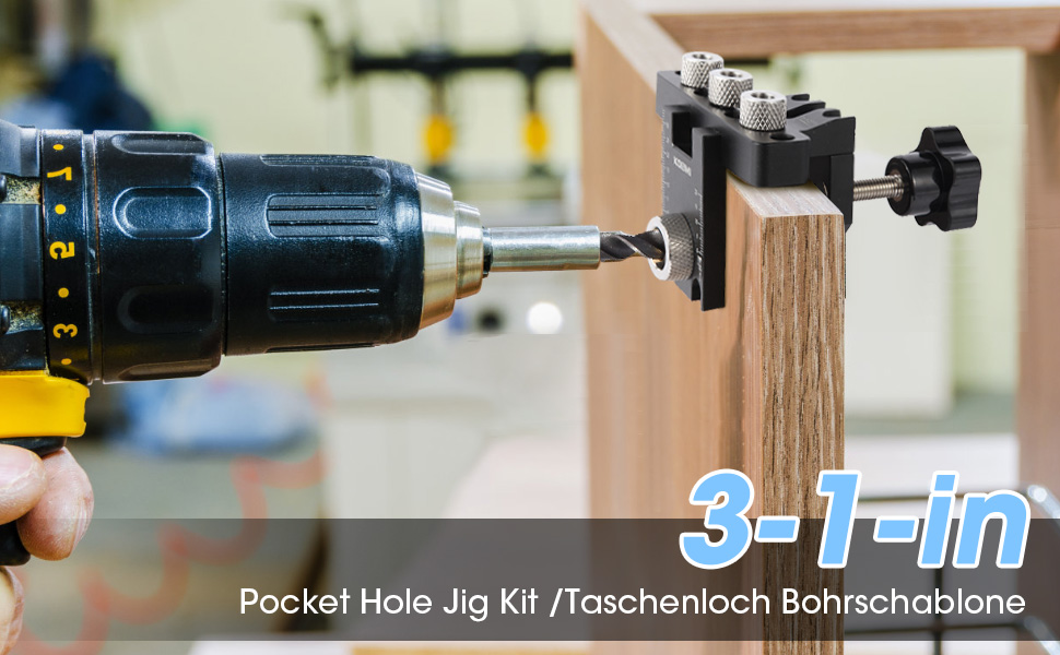 3 in 1 Dowel Jig Drill Kit Multi-Function