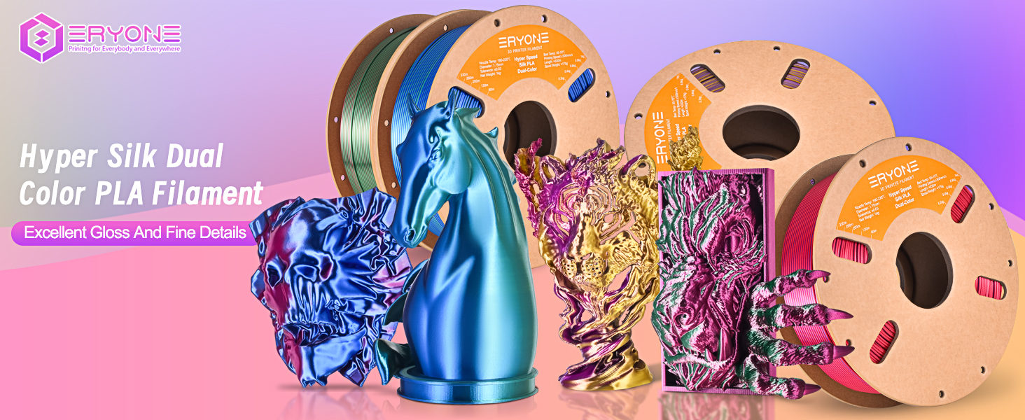 High speed silk dual colors filament