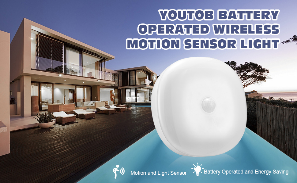 youtob battery operated wireless motion sensor light