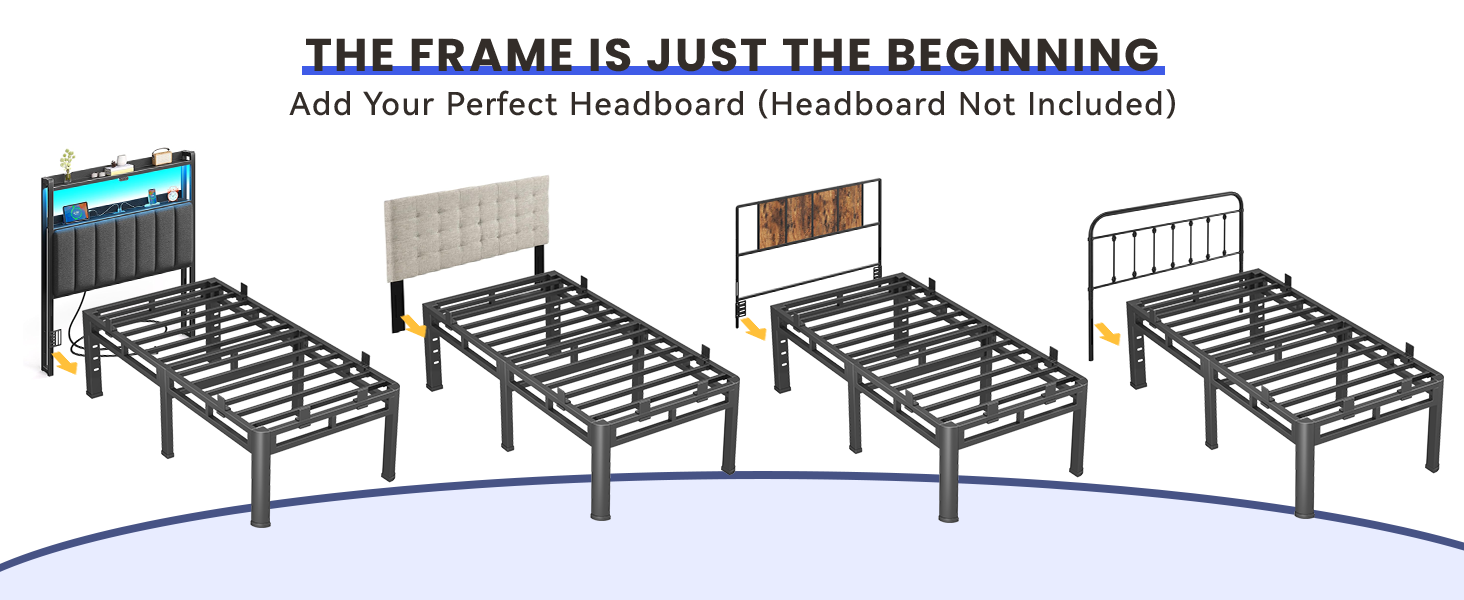 Black Metal Platform Bed Frame