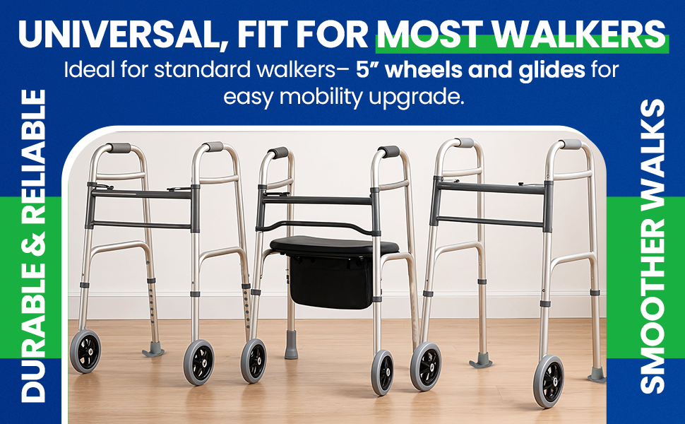 HEALTHLINE Walker 5 Inch Wheels and Glides