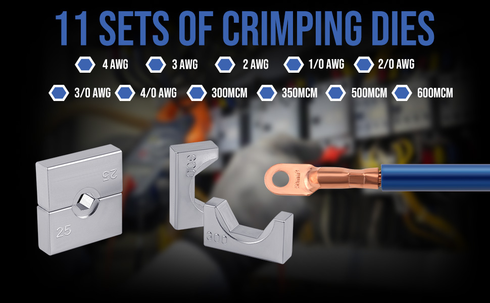 11 SETS OF CRIMPING DIES