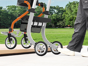 rollator with curb climber