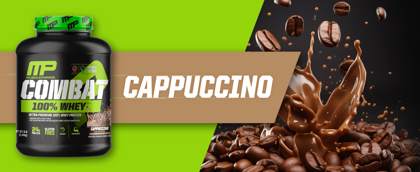 combat whey cappuccino protein powder muscle farm combat powder