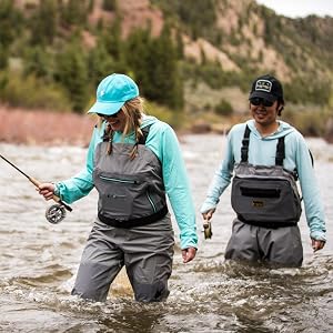 man and woman fishing