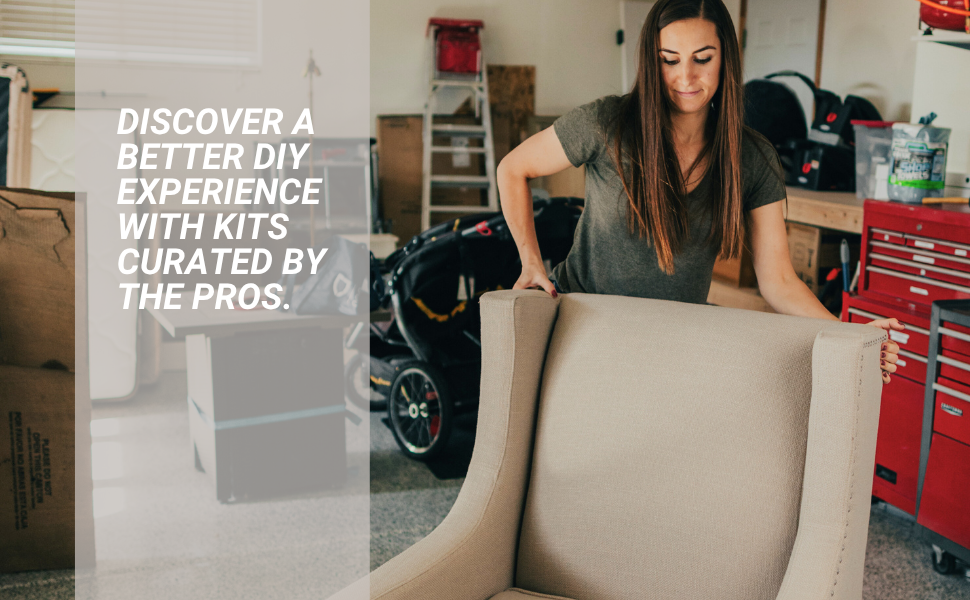 DIY enthusiast using House2Home spring kit for easy professional furniture repair and support