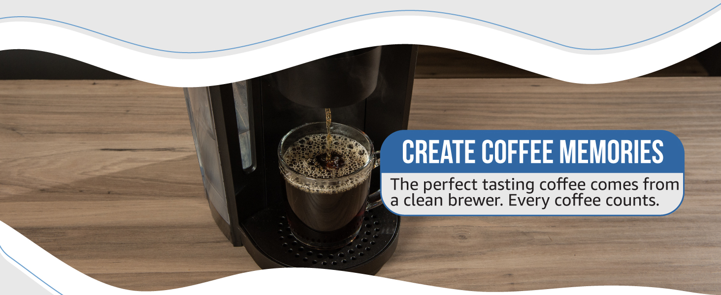 Photo of Keurig coffee machine brewing coffee into a cup