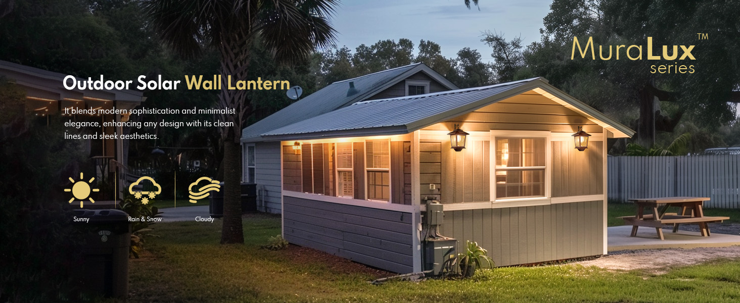PASAMIC 2 Pack Solar Wall Lanterns