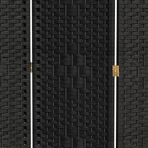 Woven black fiber room divider