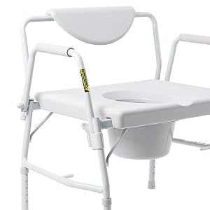 Three quarter close up view of McKesson Bariatric Commode