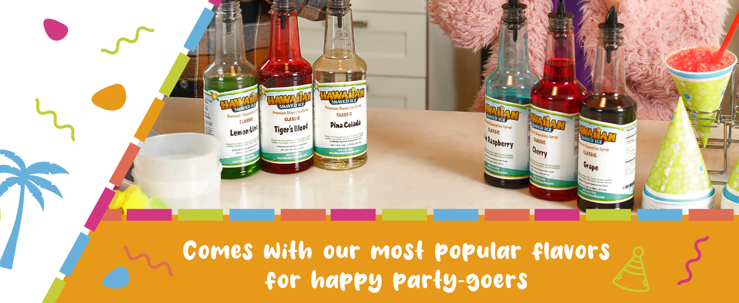 comes with our most popular flavors for happy party-goers