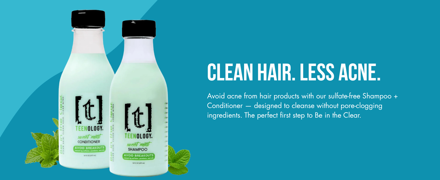 clean hair less acne