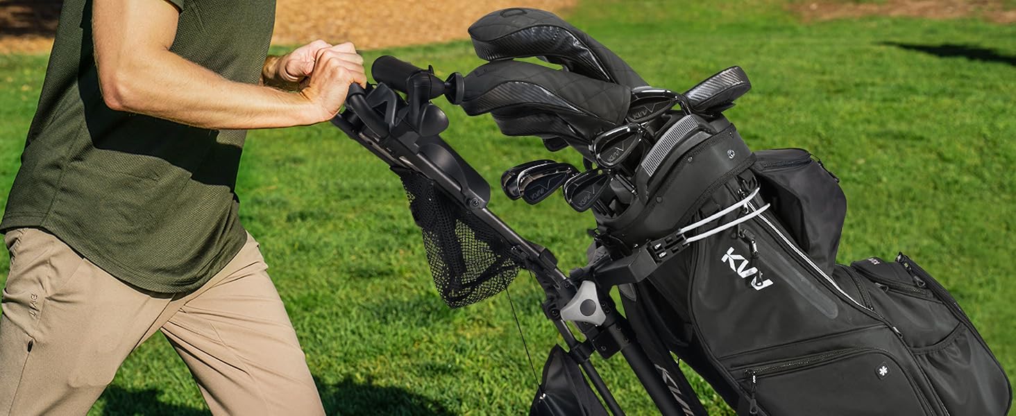 KVV 3 Wheel 360 Rotating Front Wheel Golf Push Cart