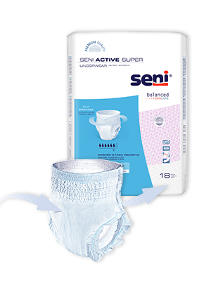 Seni Active Super disposable pull-on underwear product &amp; package